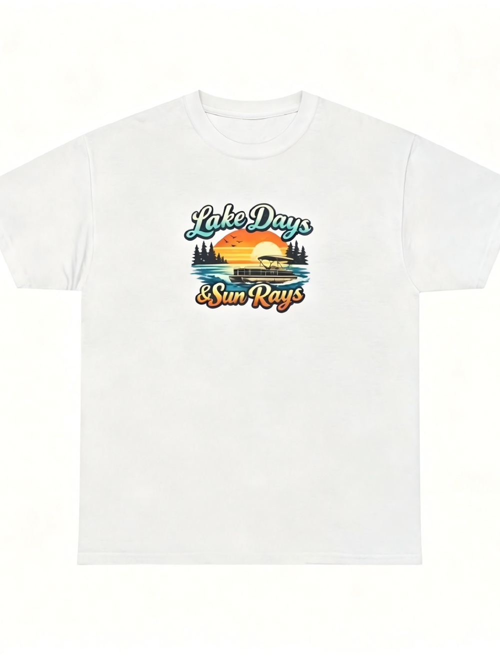 Lake Days & Sun Rays Graphic Womens Mens T-shirt Unisex